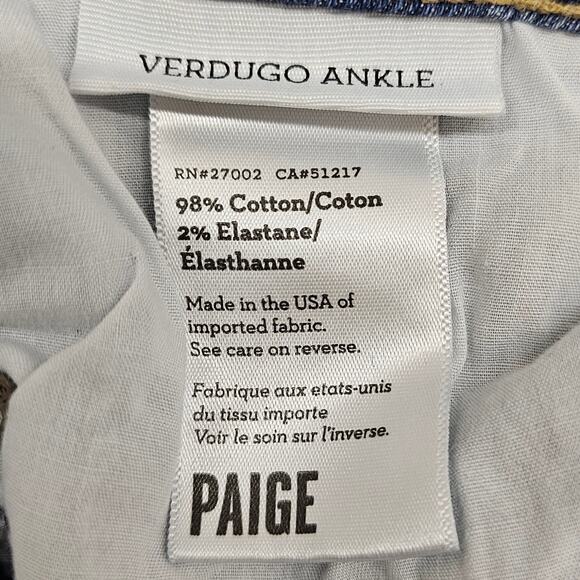 Paige Jeans Womens Size 29 Verdugo Ankle Skinny Distressed Mid Rise Light Wash - Picture 12 of 16